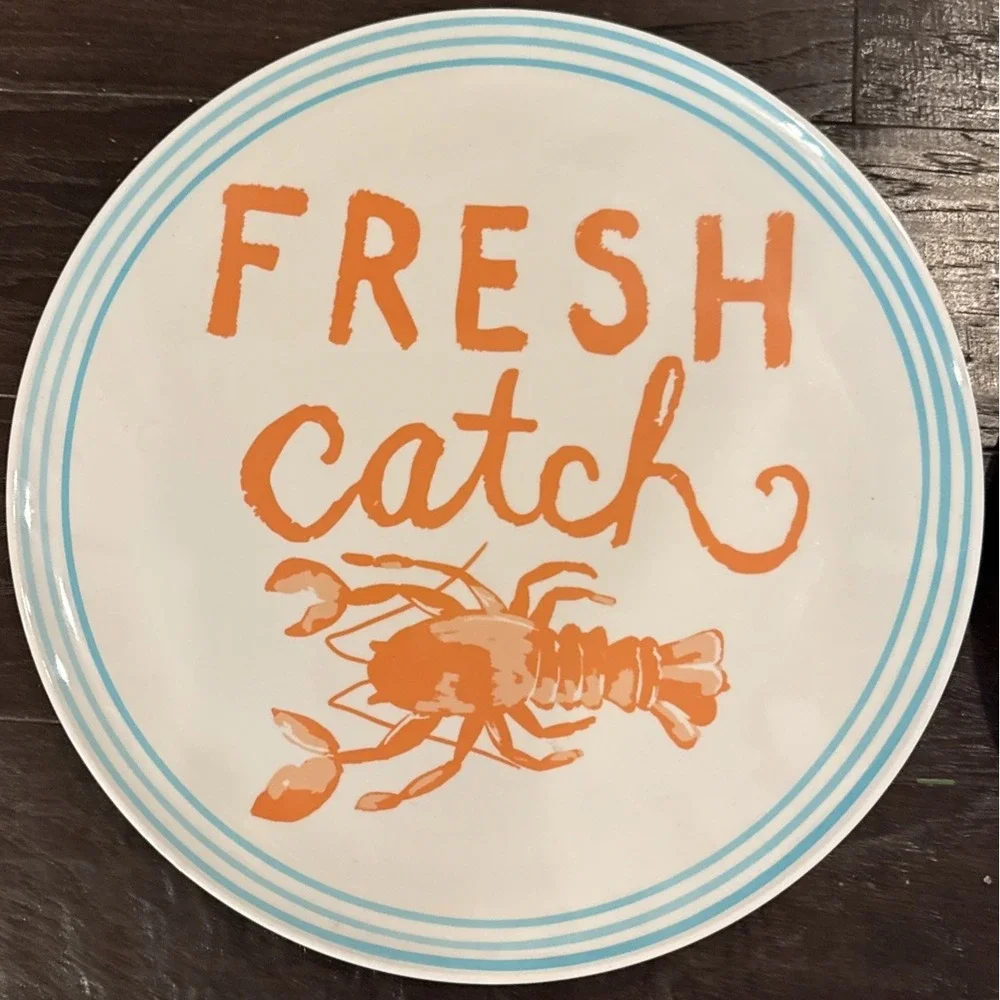 HD Designs Outdoors Melamine Lobster Platter Serving Chip Dish Set Of 2‎ Beach